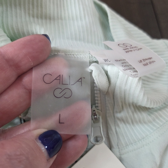 CALIA Seamless Golf Quarter-Zip Pullover Mint Candy Women's Large New Texas - Picture 4 of 12